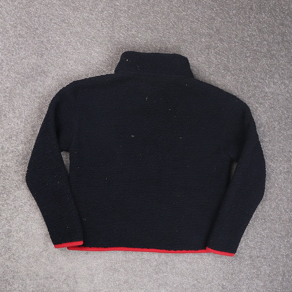 Womens Tommy Hilfiger Jeans High Pile Logo Small Blue Long Sleeve 1/4 Zip Jacket - Picture 2 of 10